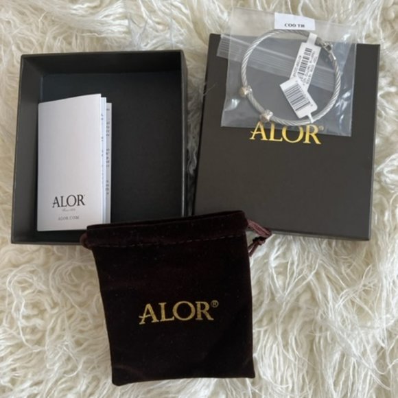 Alor 18k & Stainless Steel White Topaz Bracelet - NWT!! - Picture 1 of 4